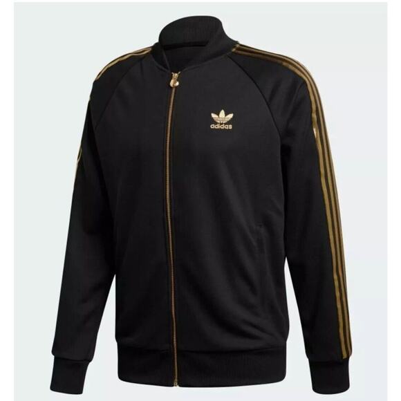 XL adidas OG Men's 50th Annv SST TRACK JACKET Black/24K Gold VERY LAST 1 - Picture 2 of 6